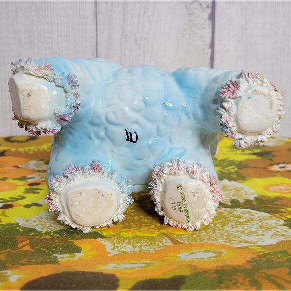 Vintage 1960 Samson Imports Light Blue Lamb Planter - Picture 8 of 9